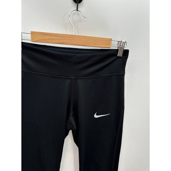 Nike Dri-Fit Black Power Essential 3/4 Cropped Leggings Fitted Capri Women Small - Picture 4 of 8